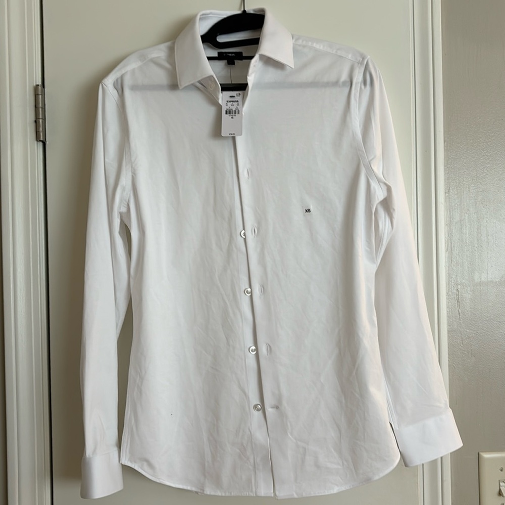 Men’s Express slim fit white dress shirt